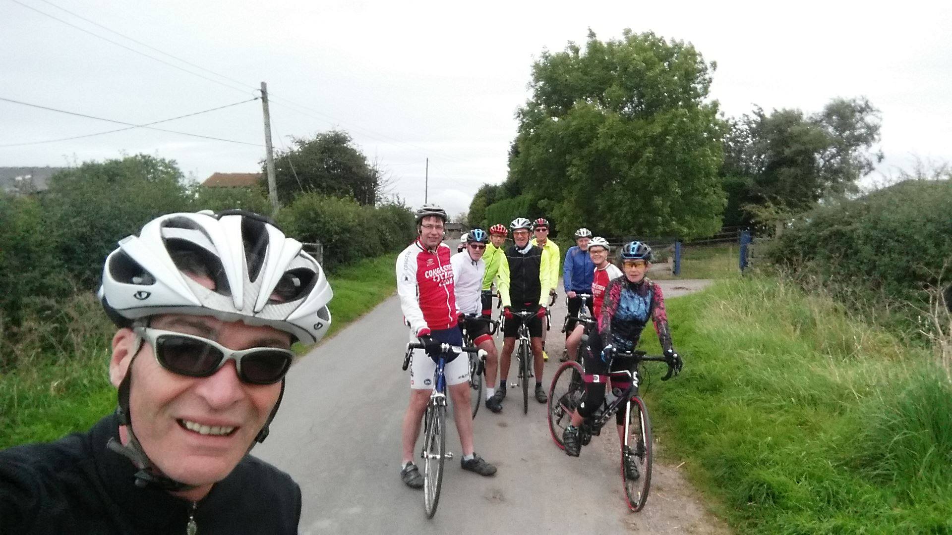 Congleton Cycling Club on the road from Cheddleton