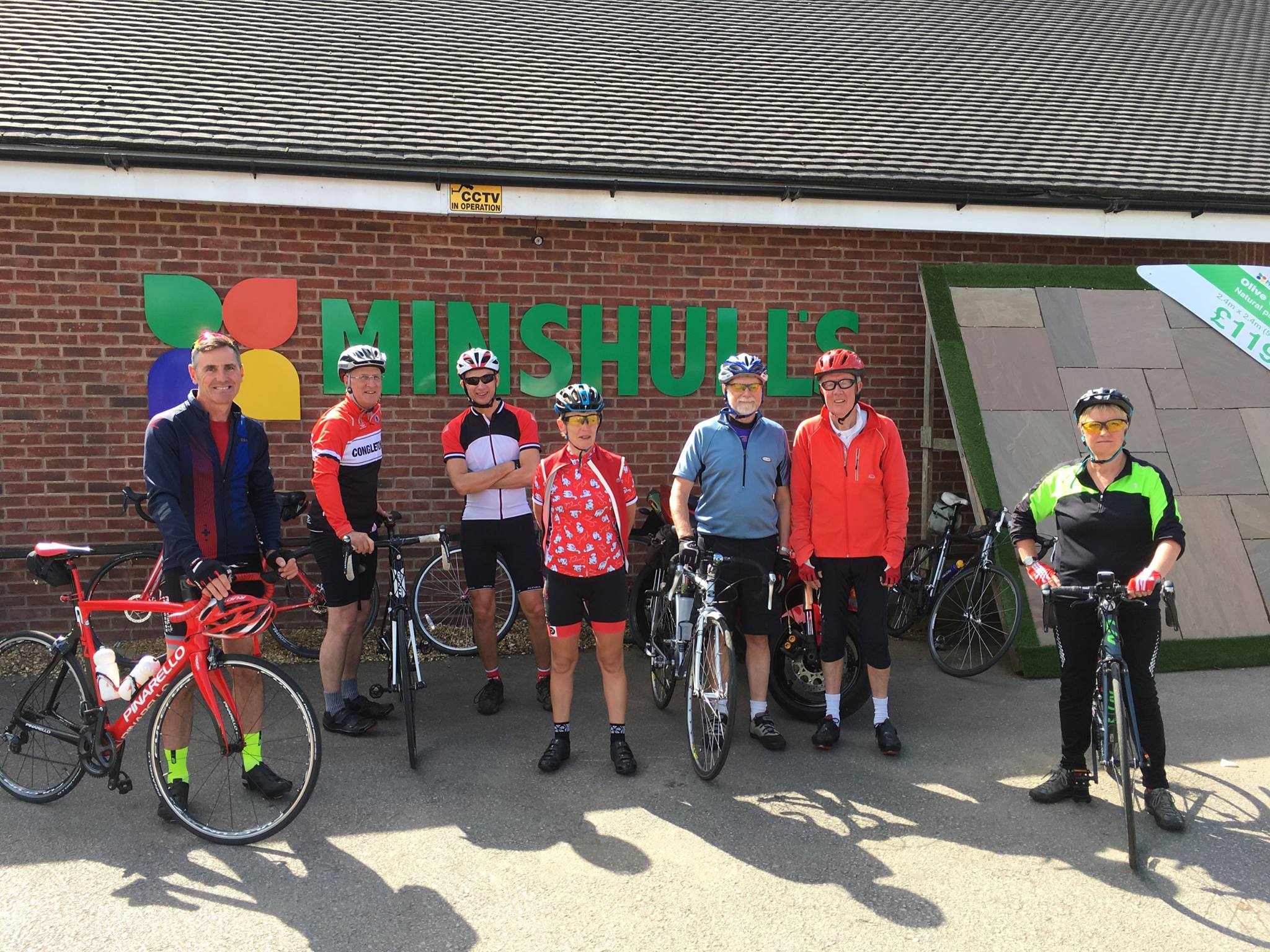 Congleton Cycling Club at Minshulls Garden Centre